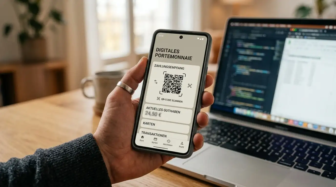 ADA-Wallet auf dem Smartphone mit QR-Code für eine Casino-Einzahlung