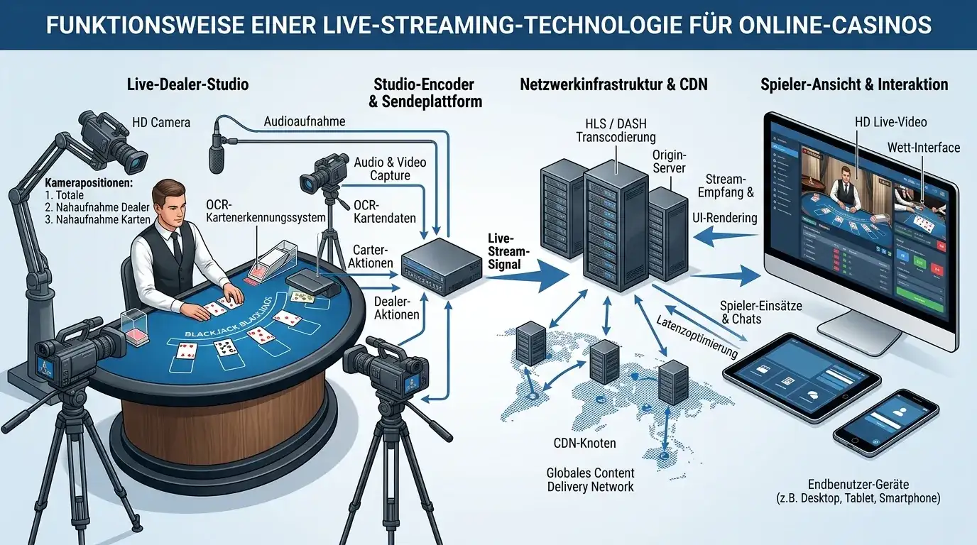 Live-Streaming Technologie und Kamera-S