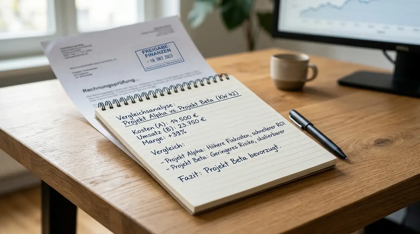 Taschenrechner mit Notizblock und Stift – ROI-Vergleich verschiedener Casino-Boni