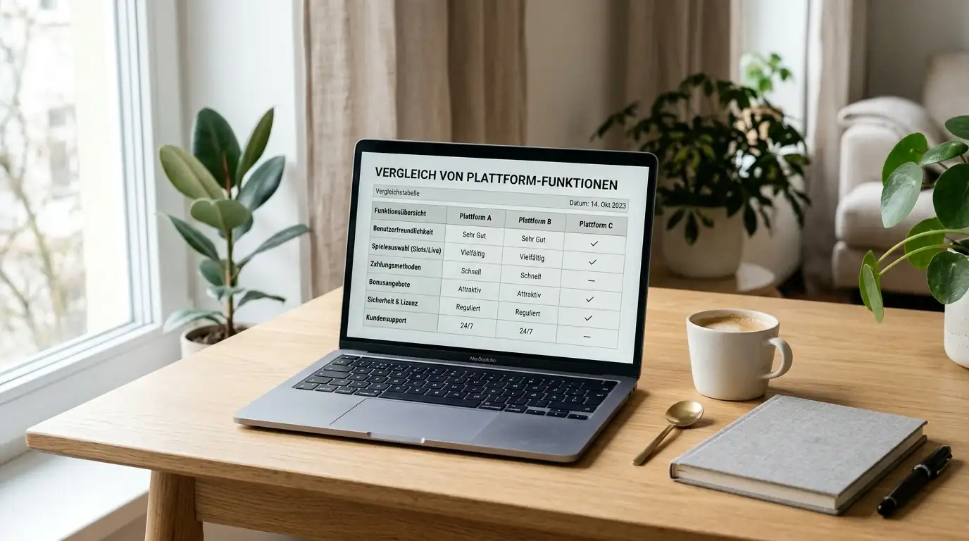 Vergleich mehrerer Online Casinos mit 200 Freispielen am Laptop