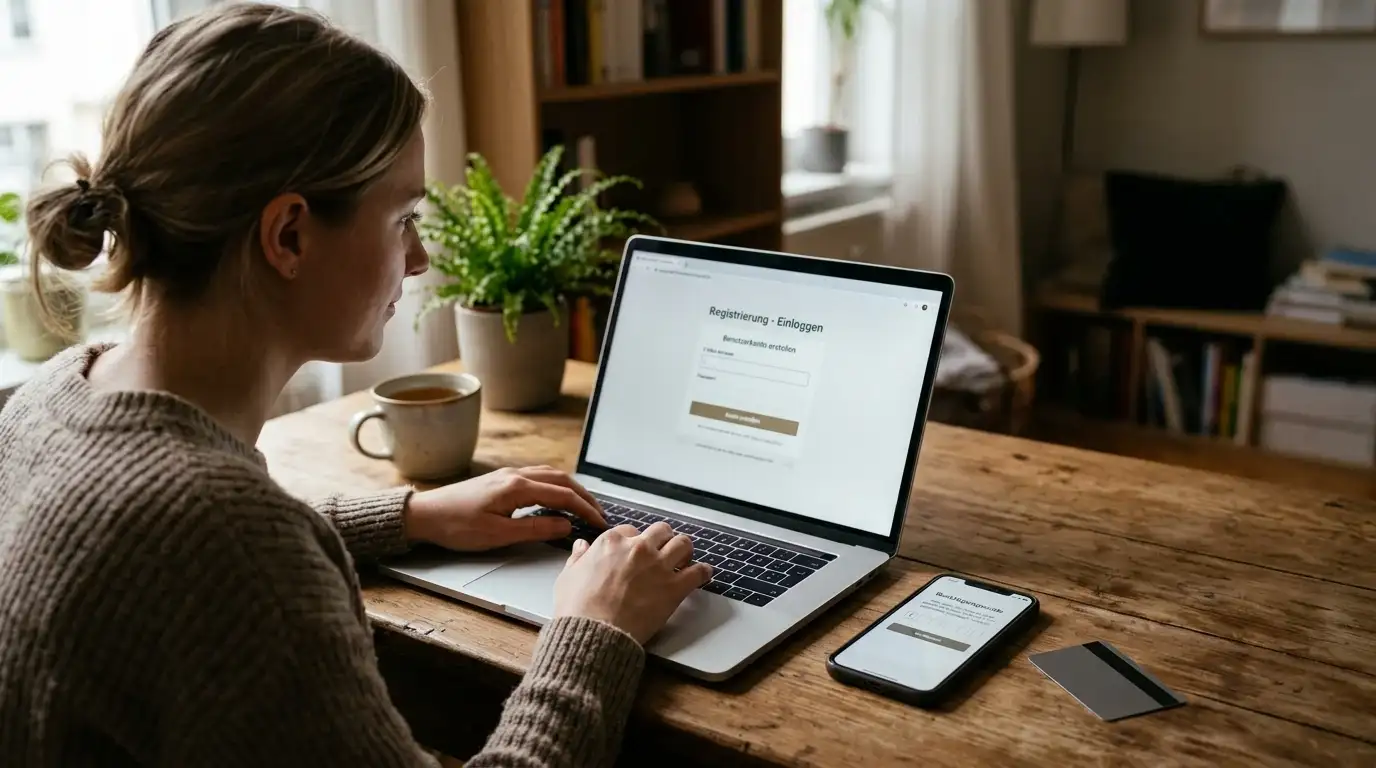 Anmeldung und Verifizierung für Freispiele ohne Einzahlung am Laptop