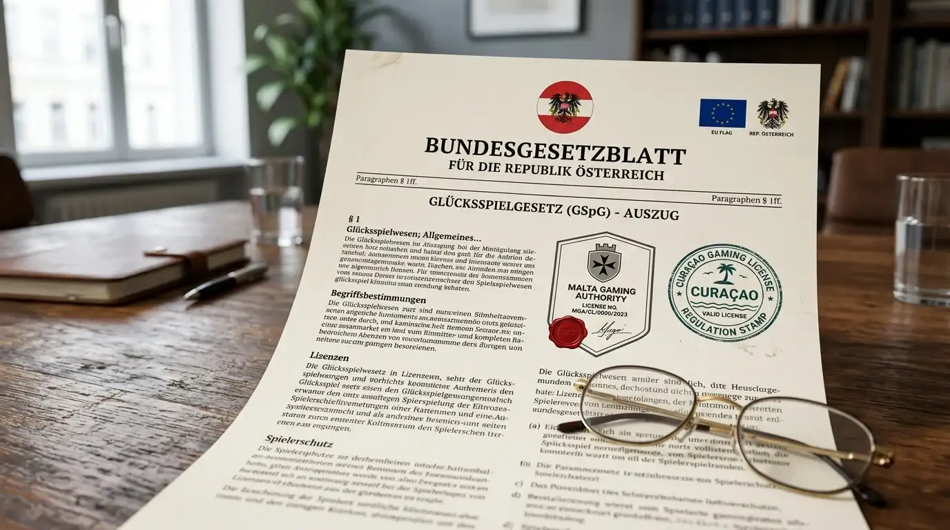Österreichisches Glücksspielgesetz und Casino-Lizenzdokument