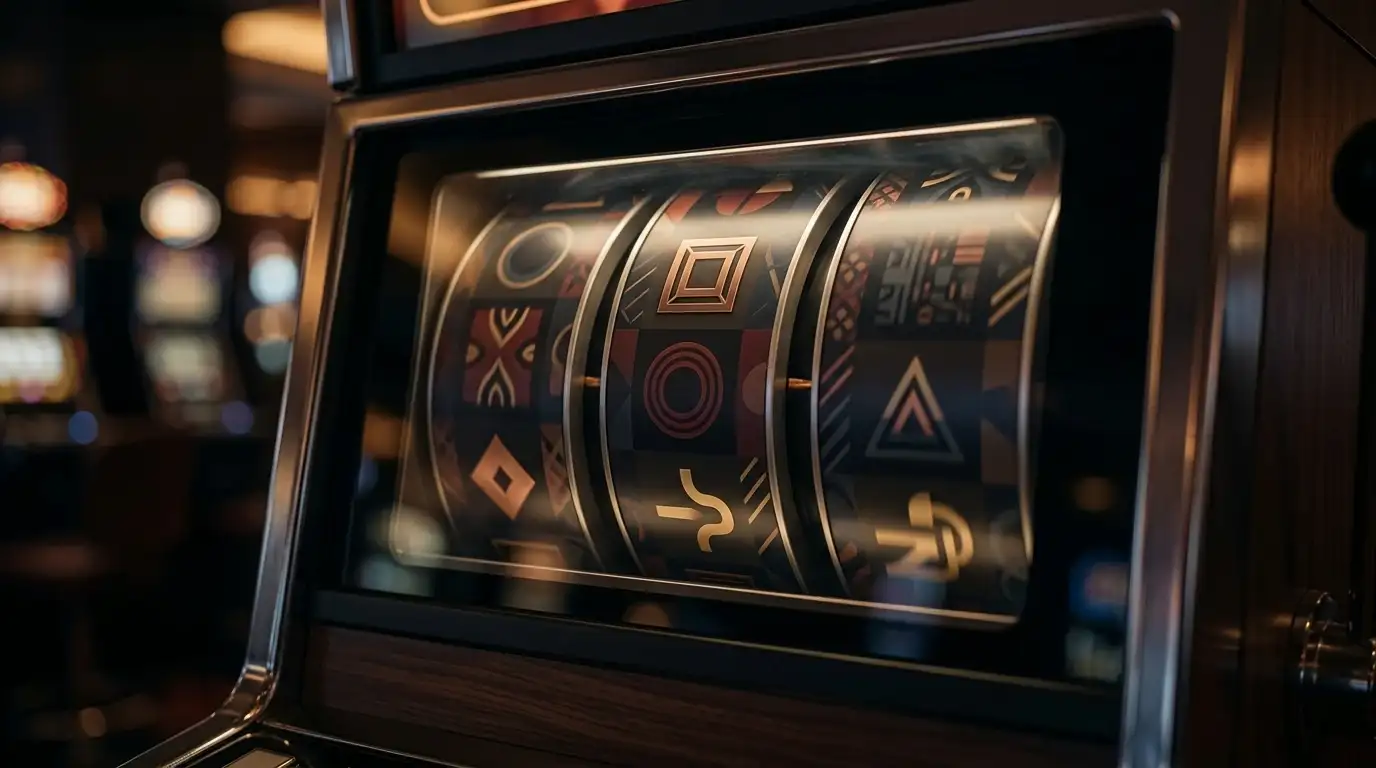 Realistische Spielautomaten-Walzen ohne Markenzeichen in einem Litecoin-Casino