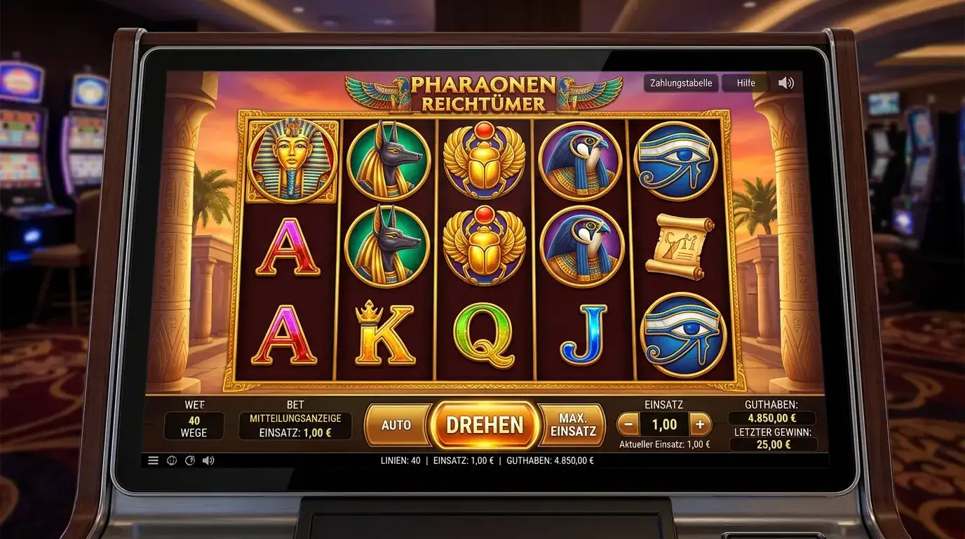 Merkur Slot Eye of Horus auf Casino-Interface