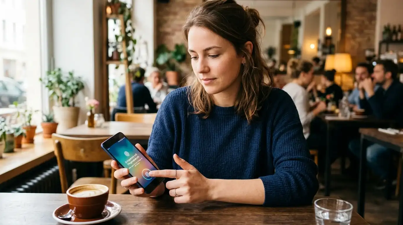 Schritte der mobilen Casino-Einzahlung am Smartphone mit Freigabe