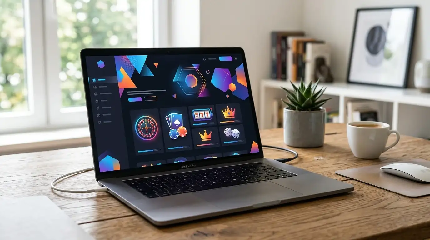 Modernes Online-Casino-Interface auf Laptop