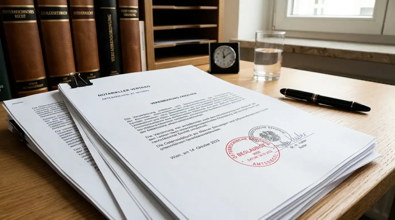 Offizielle Lizenzdokumente und Rechtsbücher auf Schreibtisch