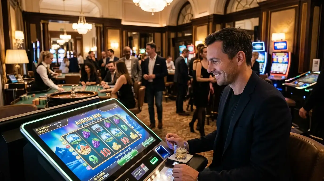 Schreibtisch mit Notizbuch und Stift zur Casino-Registrierung