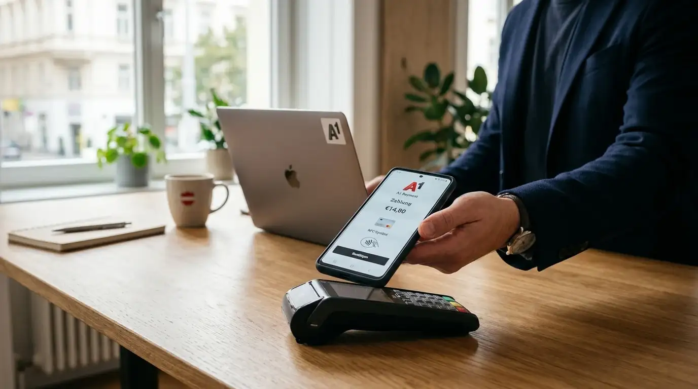 Smartphone mit A1-Handyrechnung für Online Casino Einzahlung in Österreich
