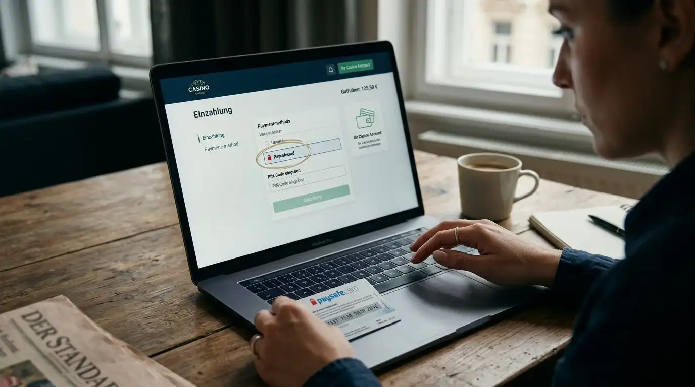 Paysafecard Einlöseprozess im Casino-Interface