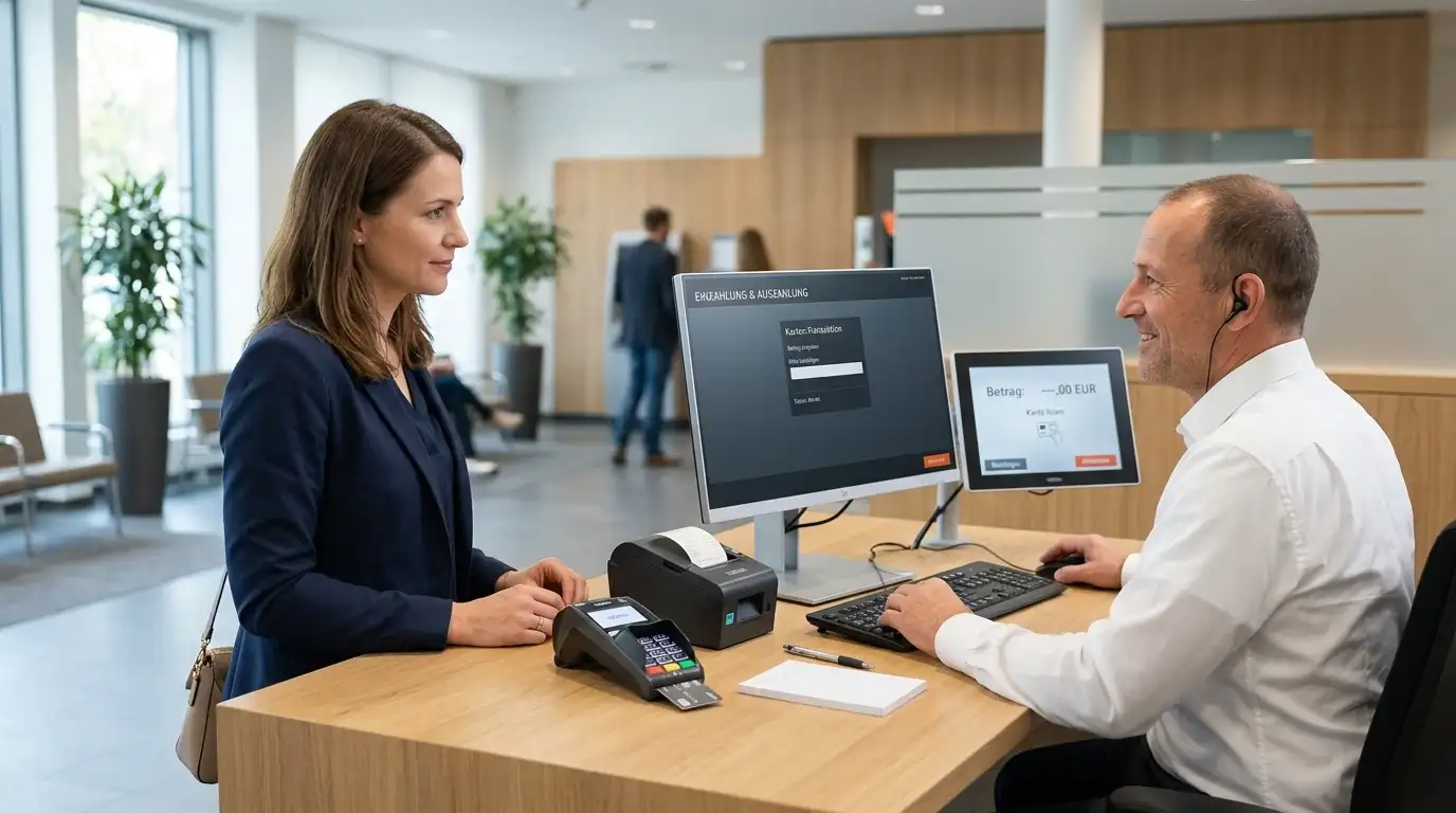 Einzahlung und Auszahlung mit postfinance im Cashier