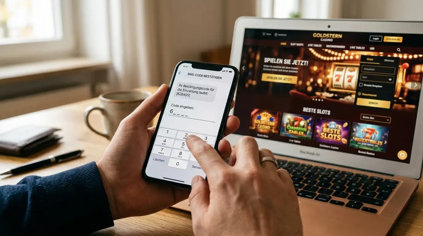 SMS-Code Eingabe für A1 Casino-Einzahlung am Smartphone