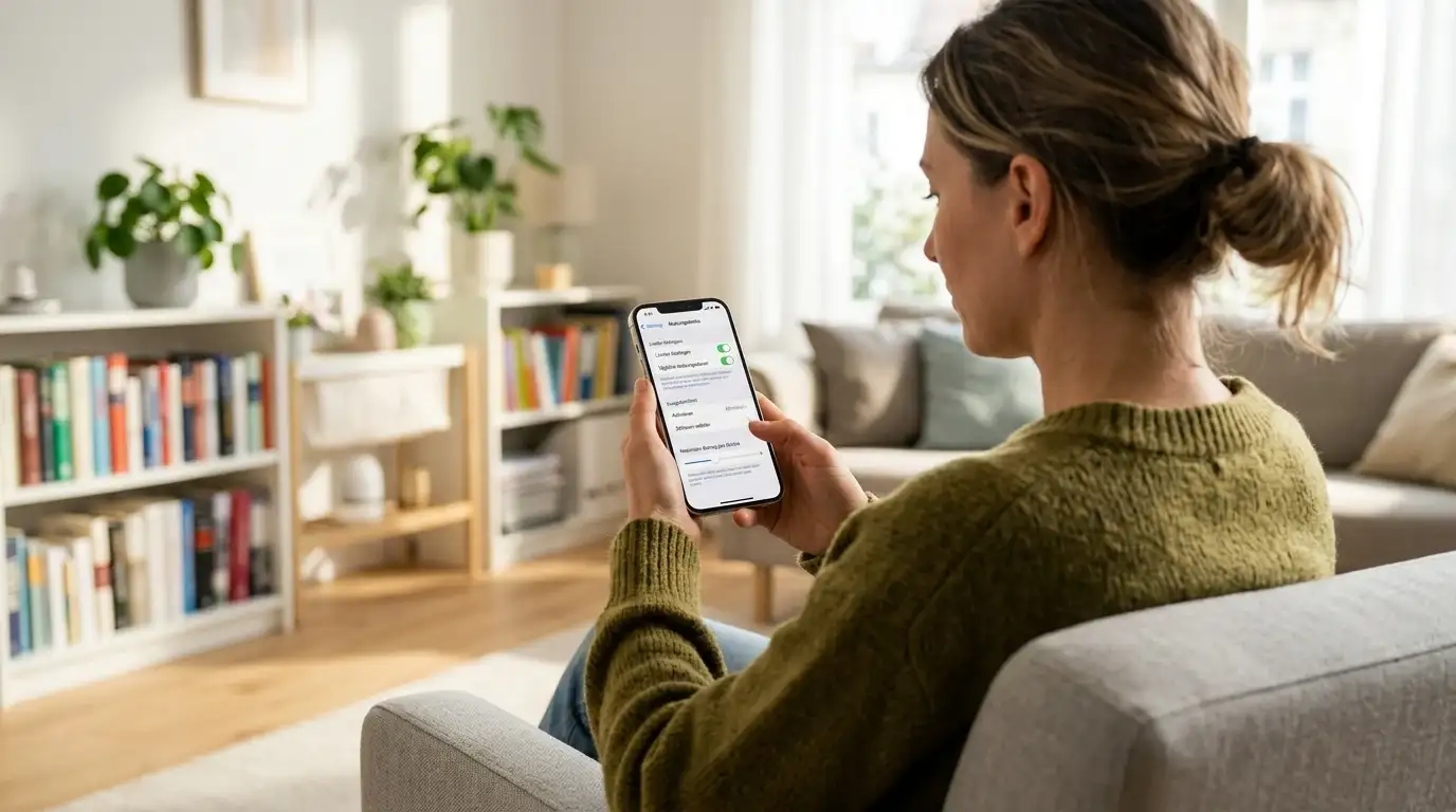 Person setzt bewusst ein Limit auf einer Casino-App