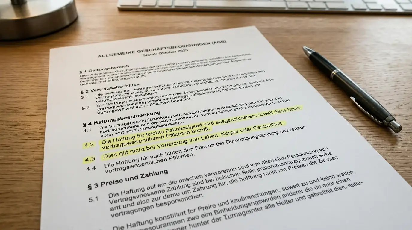 Dokument mit Bonusbedingungen und gelb markierten Wagering-Klauseln