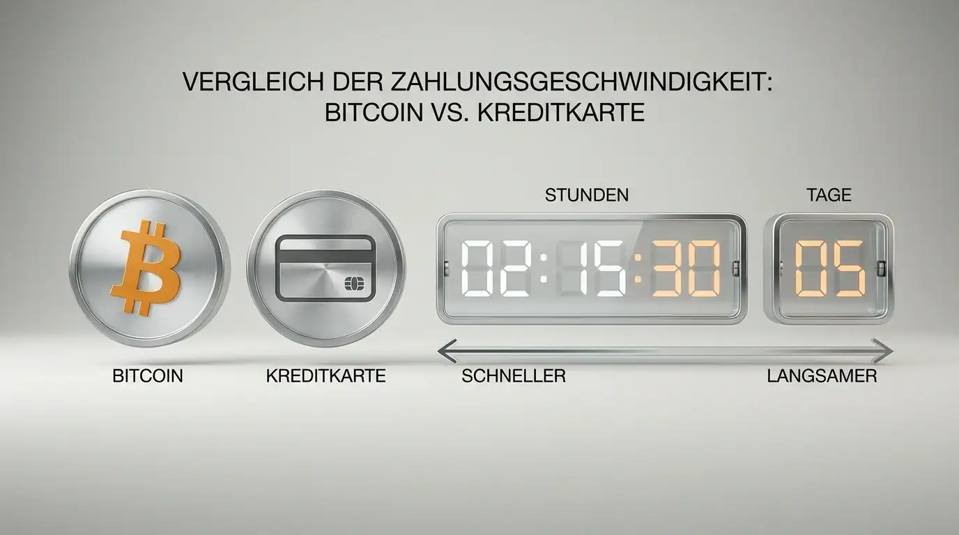 Bitcoin-Symbol und Kreditkarten-Icons neben Auszahlungs-Timer auf Monitor