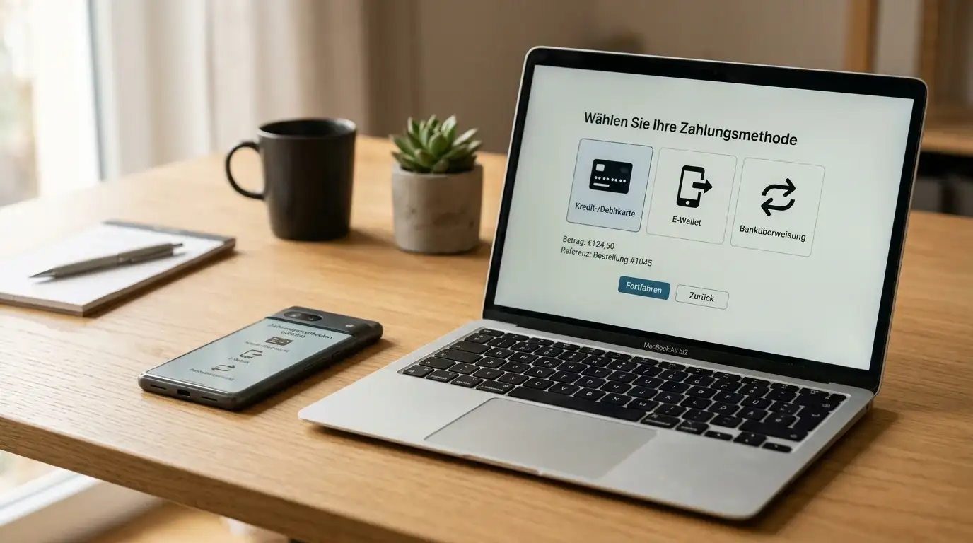 Übersicht verschiedener Zahlungsmethoden-Logos ohne Markennamen